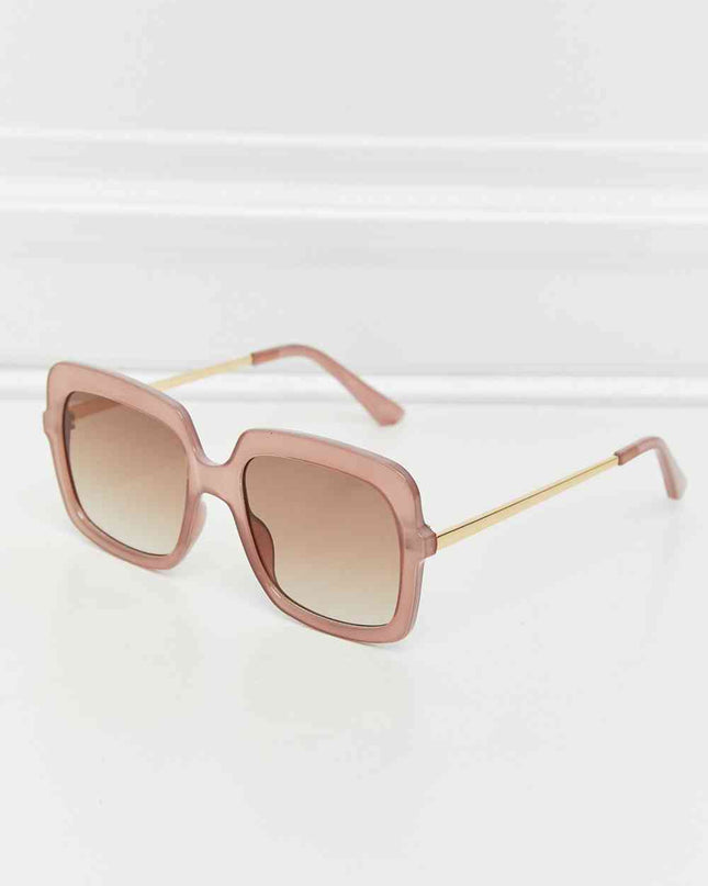 Square Metal-Plastic Hybrid Temple Sunglasses
