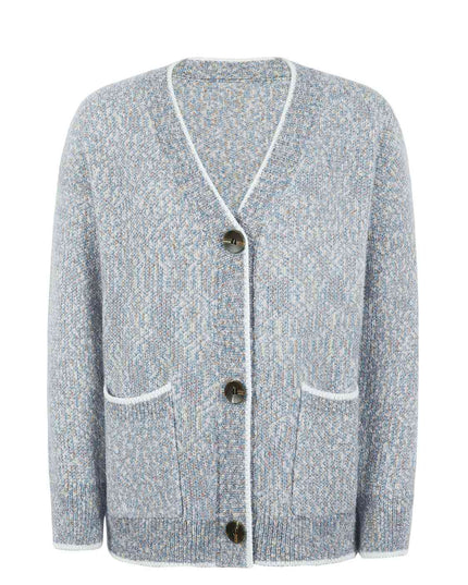 Button Down V-Neck Cardigan with Pockets