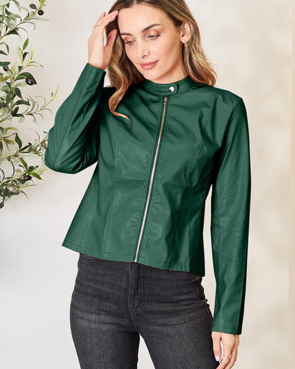 Mock Neck Zip Up Jacket