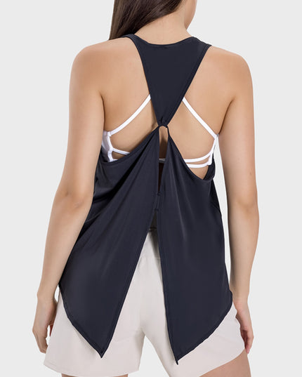 Round Neck Wide Strap Active Tank