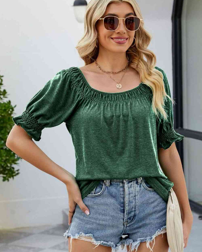 Short Flounce Sleeve Top