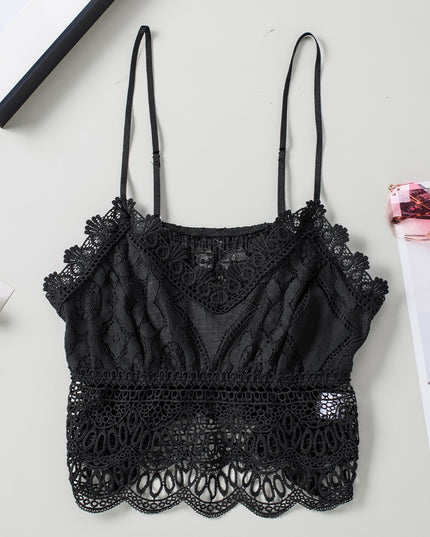 V-Neck Lace Cropped Cami