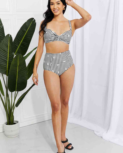 Marina West Swim Take A Dip Twist High-Rise Bikini in Black