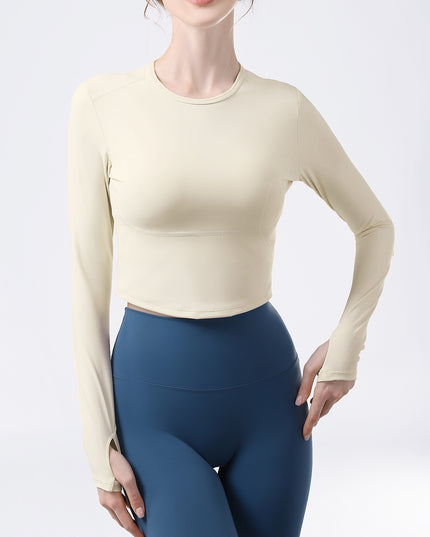 Round Neck Long Sleeve Active T-Shirt