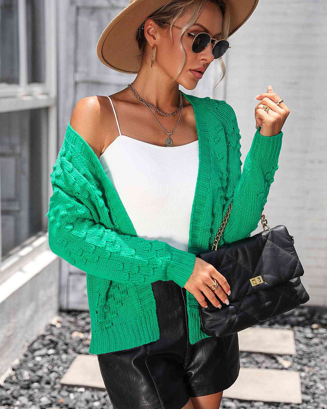 Open Front Long Sleeve Cardigan