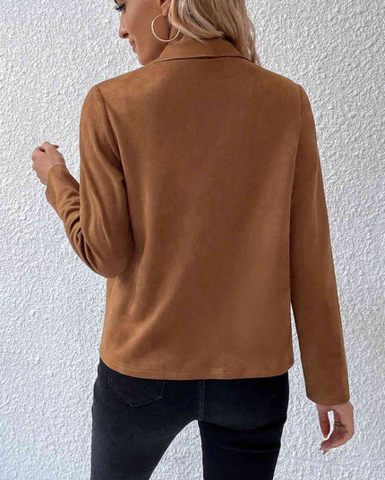 Collared Neck Long Sleeve Jacket
