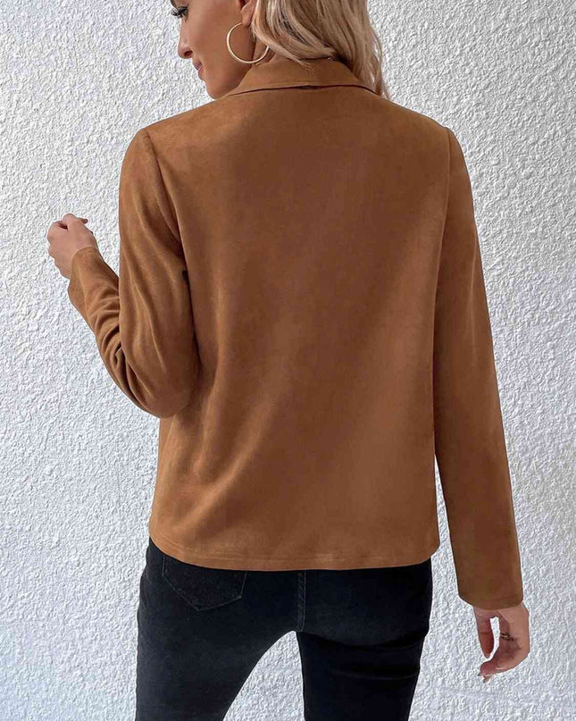 Collared Neck Long Sleeve Jacket