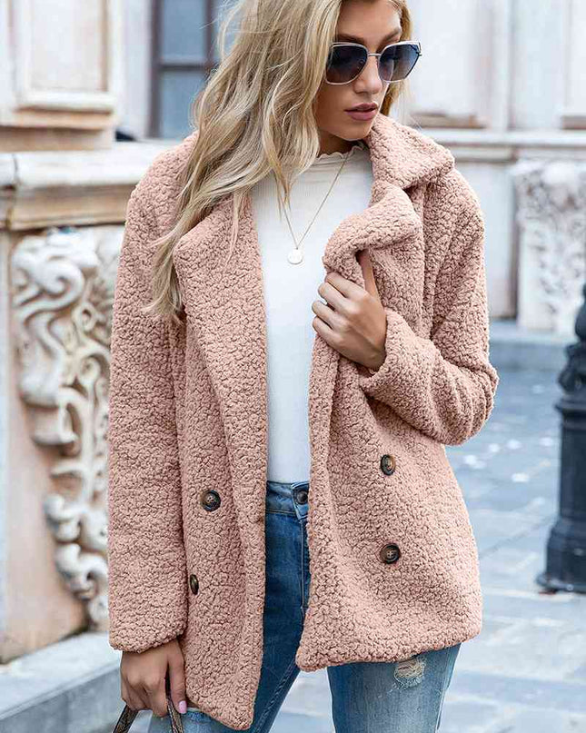 Full Size Lapel Collar Sherpa Coat
