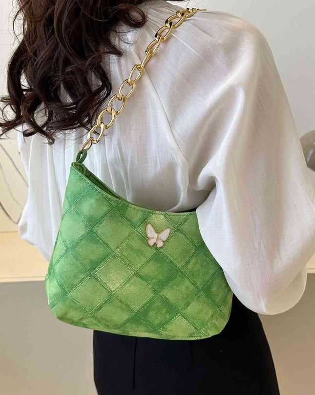 Butterfly Decor PU Leather Shoulder Bag