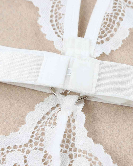 Strappy Teddy Lingerie with Wrist Bands
