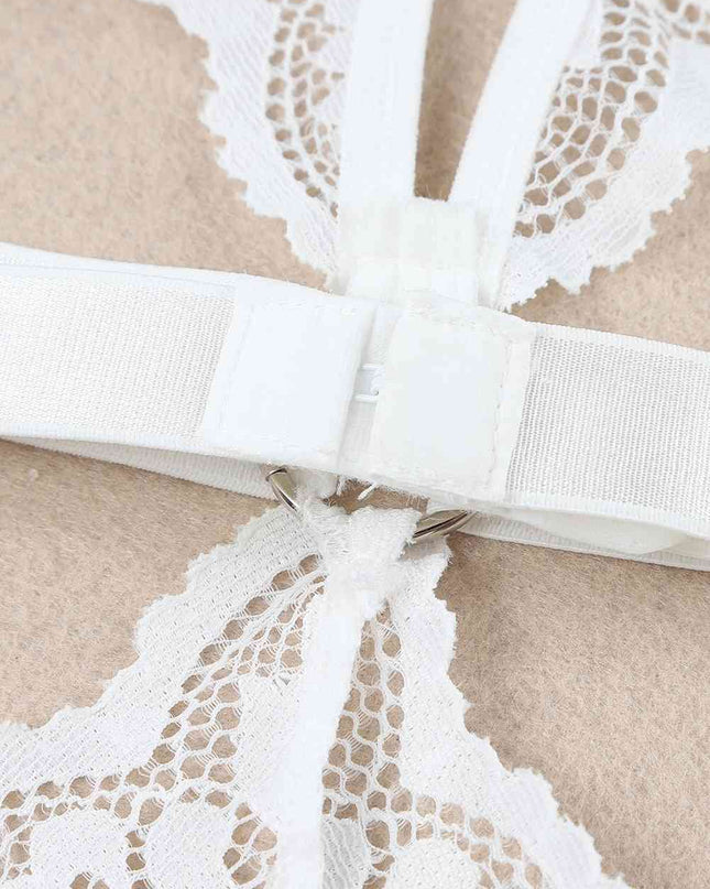Strappy Teddy Lingerie with Wrist Bands