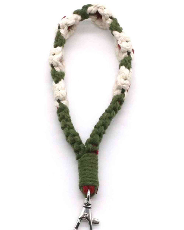 Assorted 4-Pack Hand-Woven Flower Macrame Wristlet Keychain