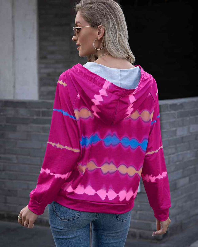 Tie Dye Raglan Sleeve Hoodie