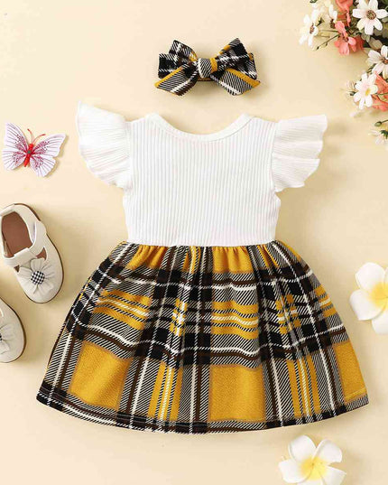 Plaid Print Bow Detail Dress