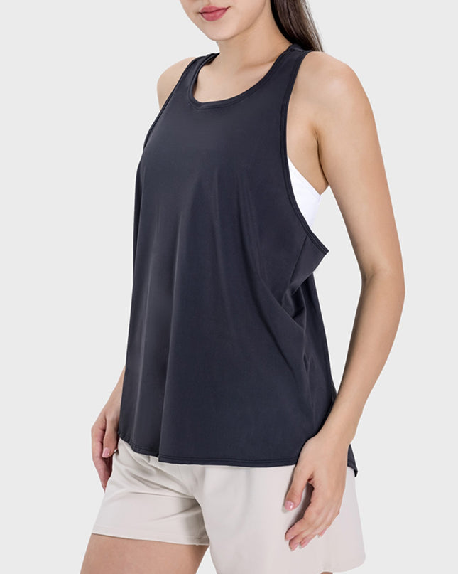 Round Neck Wide Strap Active Tank