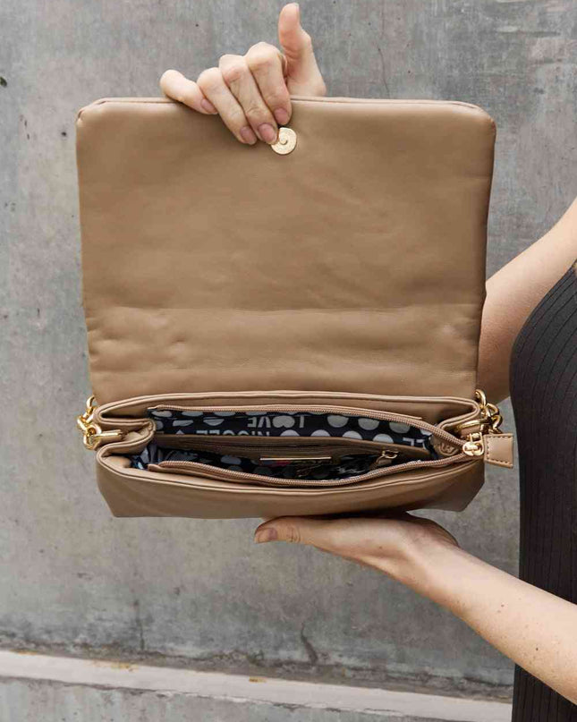 Nicole Lee USA Diamond Flower Messenger Crossbody Bag