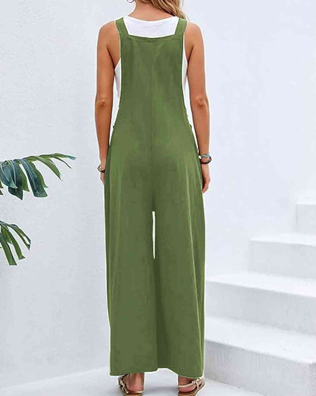 Full Size Wide Leg Overalls with Pockets