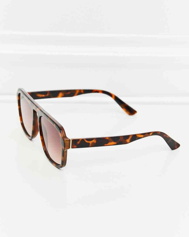 Tortoiseshell Square Polycarbonate Frame Sunglasses
