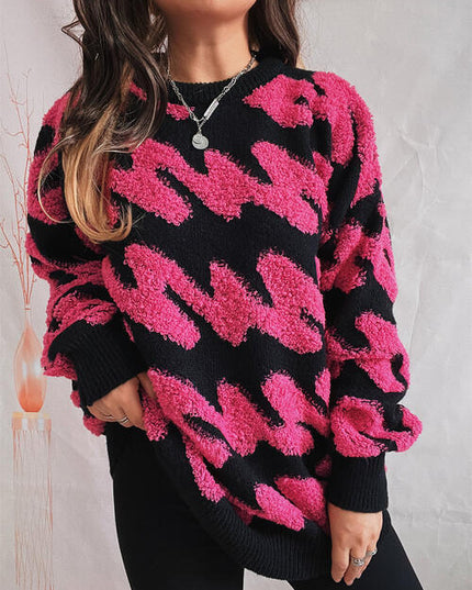 Ribbed Striped Dropped Shoulder Sweater