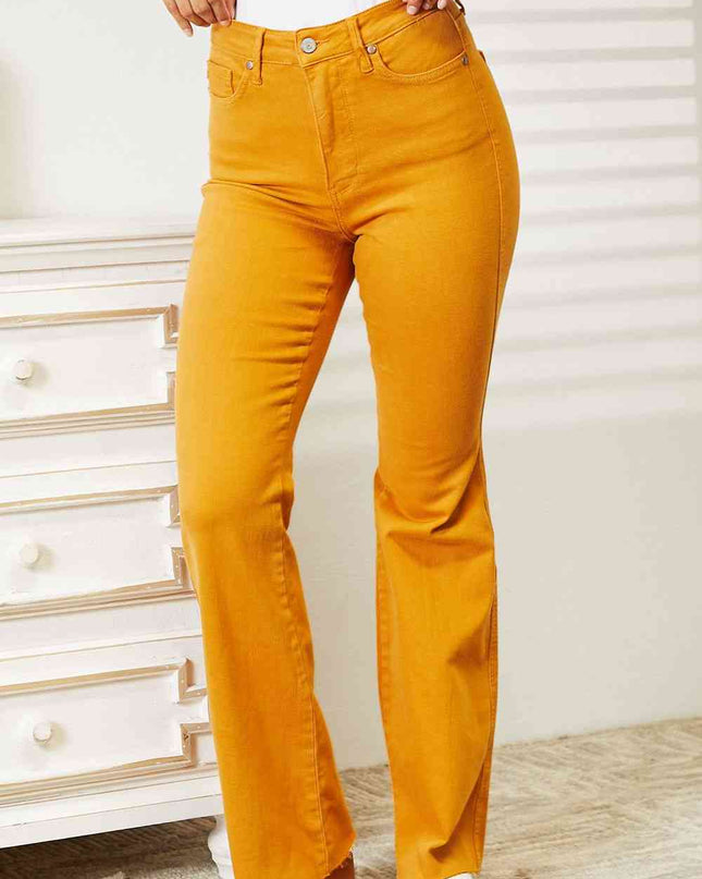 Judy Blue Full Size High Waist Tummy Control Garment Dyed Flare Jeans