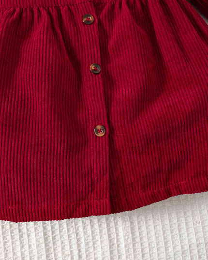 Peter Pan Collar Buttoned Long Sleeve Dress