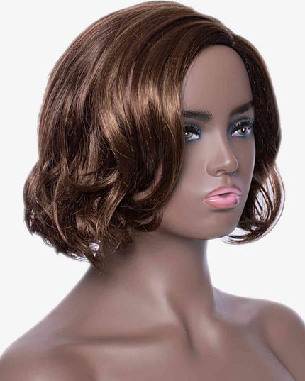 Full Machine Short Wave Bobo Wigs in Brown 10''