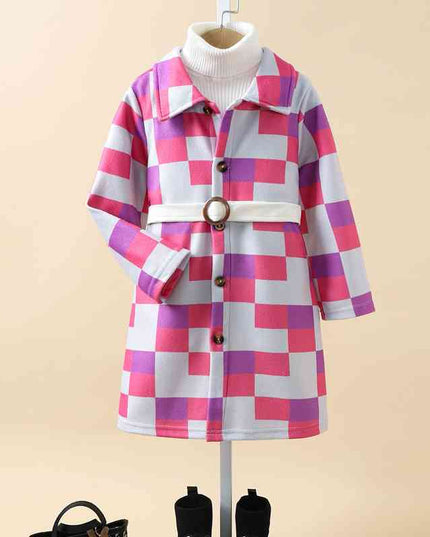 Printed Collared Neck Trench Coat