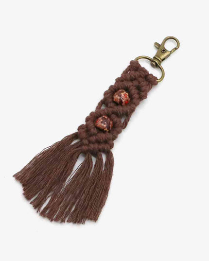 Assorted 4-Pack Handmade Macrame Fringe Keychain
