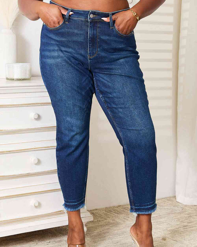 Judy Blue Full Size High Waist Released Hem Slit Jeans