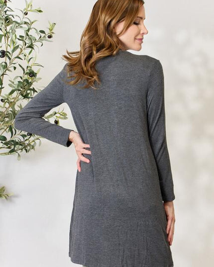 Celeste Full Size Open Front Cardigan with Pockets
