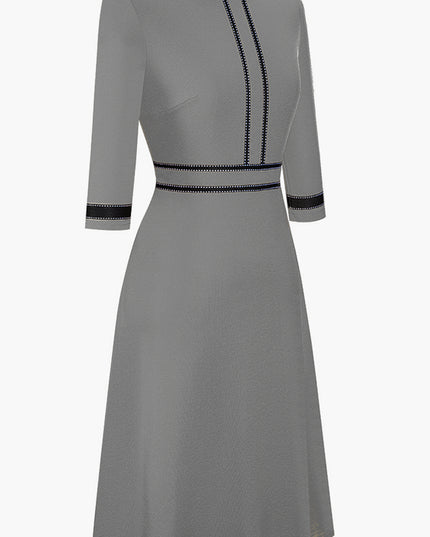 Round Neck Three-Quater Sleeve Dress
