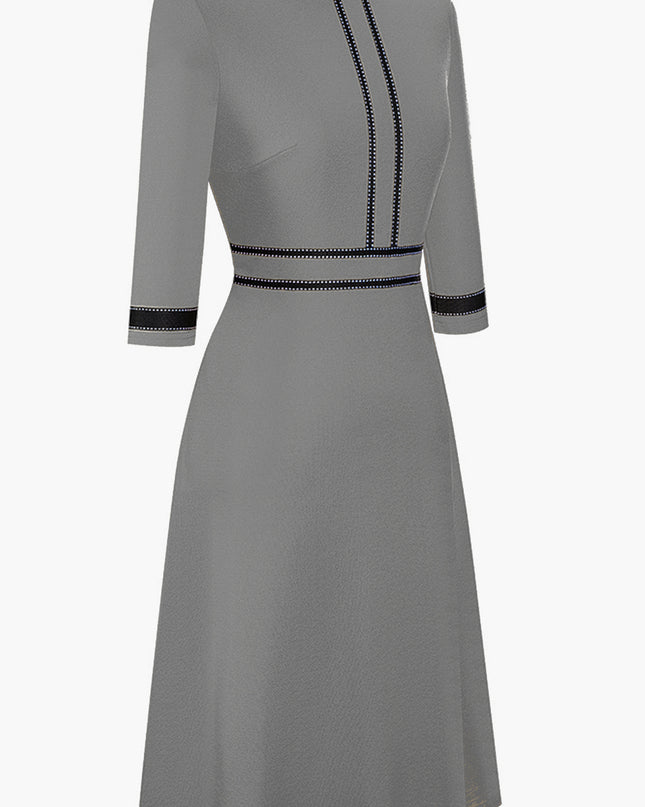 Round Neck Three-Quater Sleeve Dress