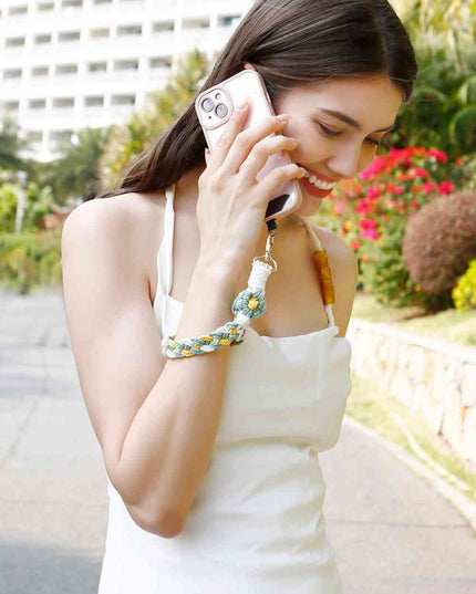 Floral Braided Wristlet Key Chain
