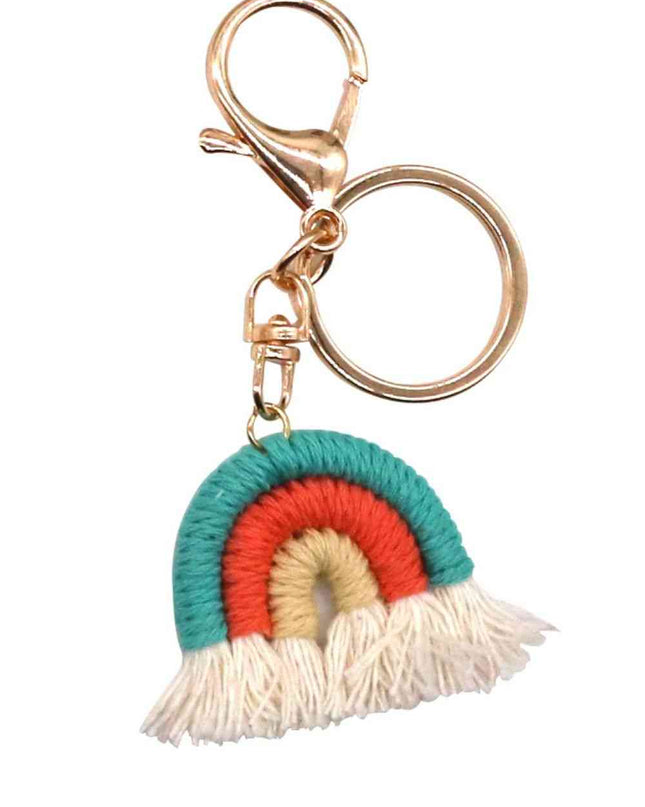 Assorted 4-Pack Rainbow Fringe Keychain