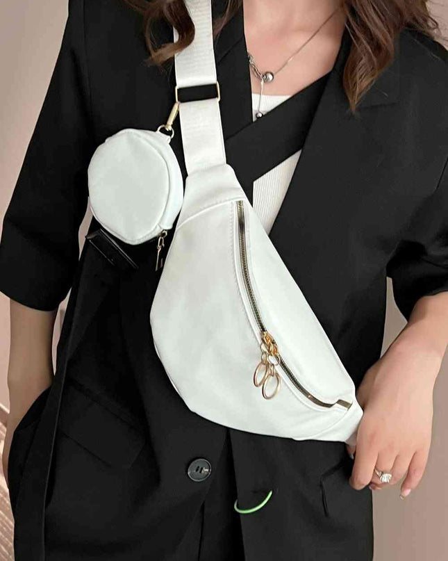 PU Leather Sling Bag with Small Purse