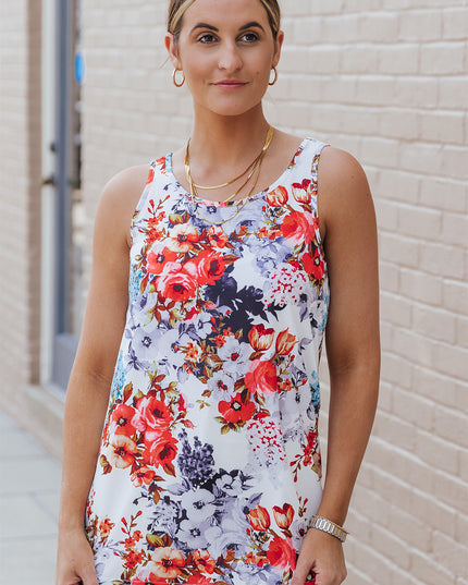 Floral Round Neck Tank
