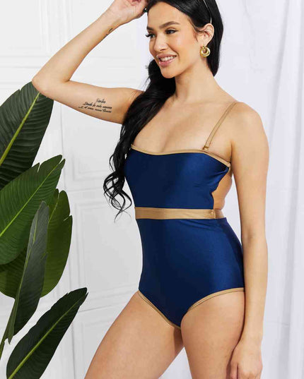 Marina West Swim Wave Break Contrast Trim One-Piece
