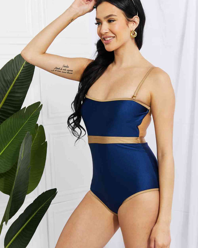 Marina West Swim Wave Break Contrast Trim One-Piece