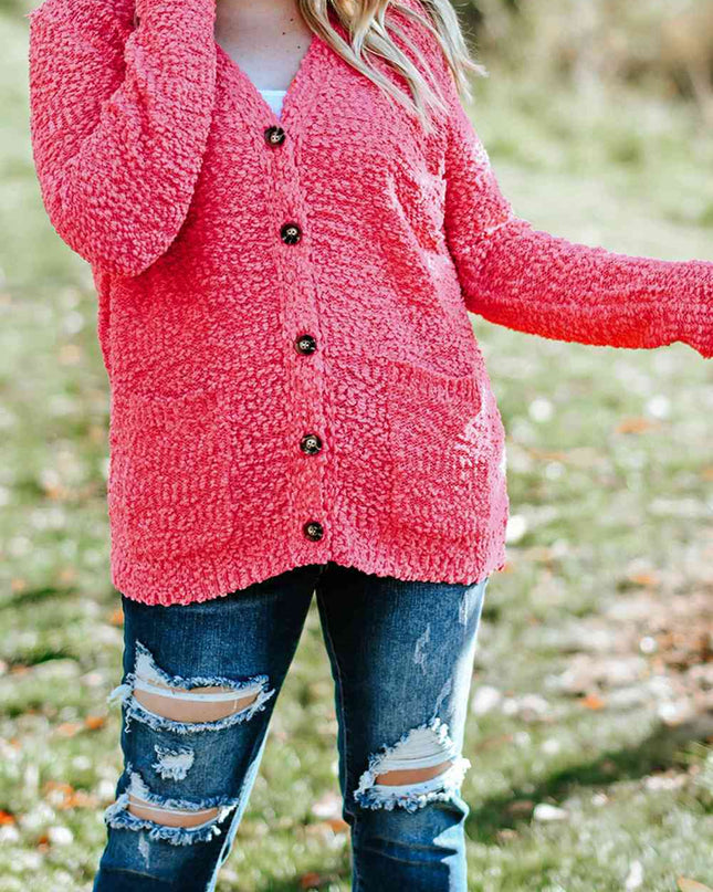 Plus Size Button Down Cardigan with Pockets
