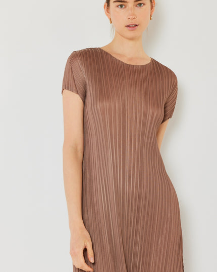 Marina West Swim Pleated Cap Sleeve A-Line Dress