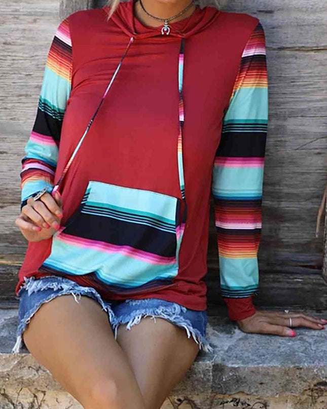 Striped Long Sleeve Hoodie