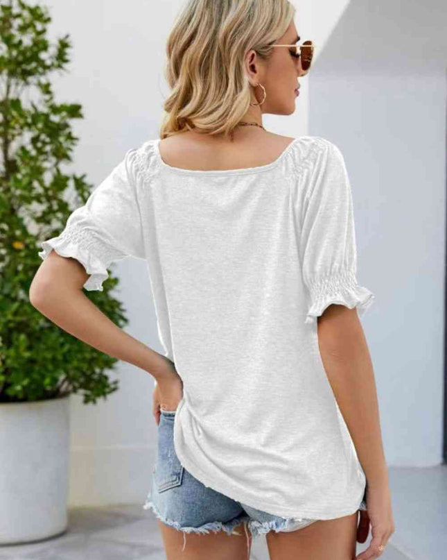Short Flounce Sleeve Top