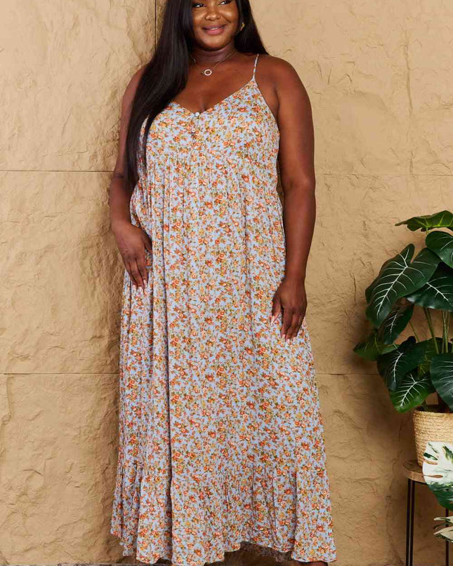 HEYSON Take Your Chances Full Size Floral Halter Neck Maxi Dress