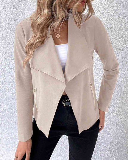 Collared Neck Long Sleeve Jacket