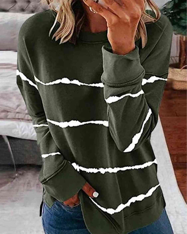 Striped Round Neck T-Shirt