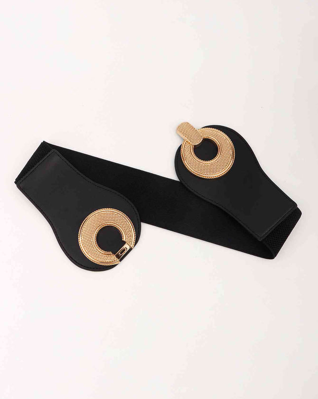 Alloy Buckle Elastic PU Belt