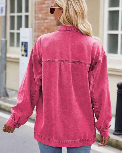 Button Up Denim Jacket with Pockets