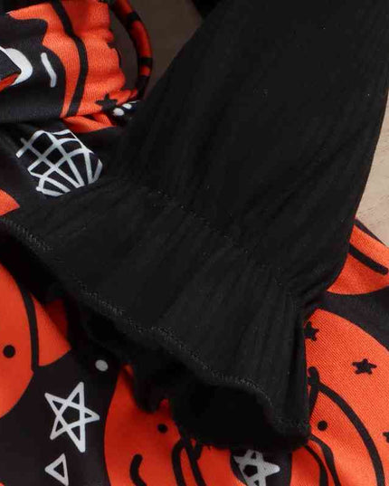 Halloween Theme Bow Front Round Neck Dress