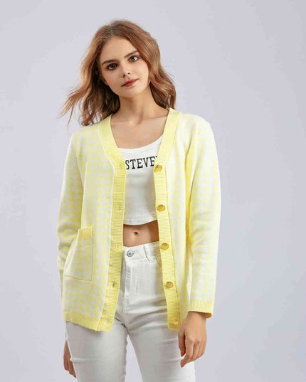 Houndstooth Button Down Cardigan