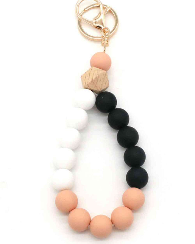 Assorted 2-Pack Multicolored Beaded Wristlet Keychain